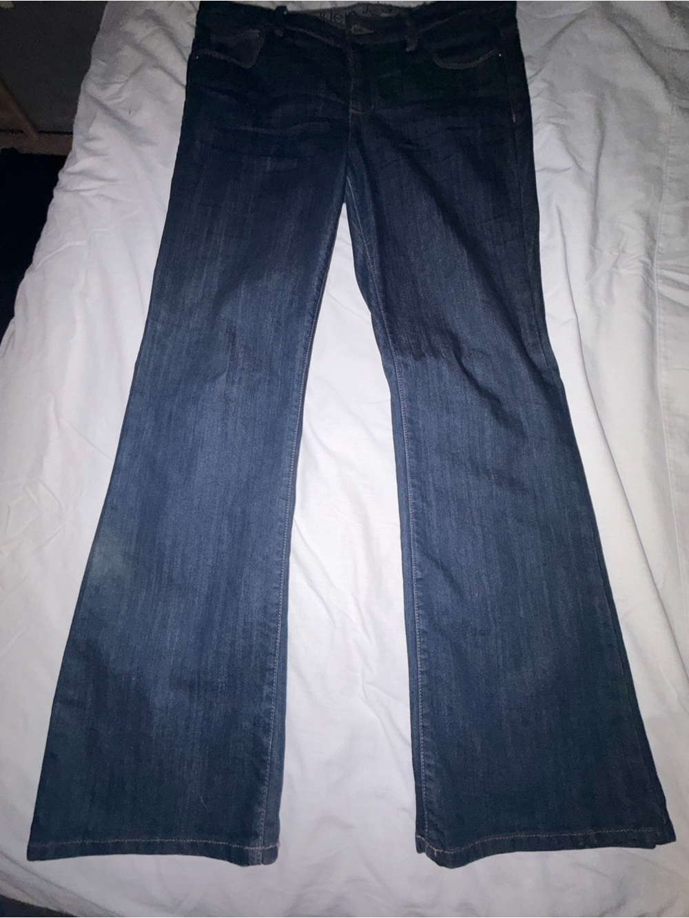 Calvin Klein Jeans Women's Dark Blue Wide Leg Jeans